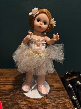 Vintage Madame Alexander 8in Ballerina Doll in Pale Pink Tulle Dress